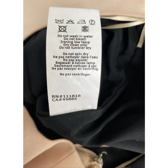 Michael Kors Collection Dress Black Nude Lace Print Wool Sheath Midi Sle… - Picture 9 of 9